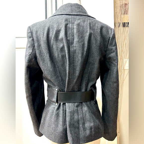 NWOT Ellen Tracy Wool Blend Belted Jacket with Button Snap Closure - Picture 2 of 6